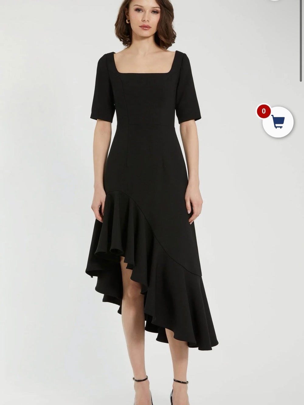 Mac Duggal Style 21019 Black Asymmetrical Ruffle Dress – Size 2 – NWT